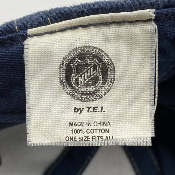 NHL Pittsburgh Penguins Ball Hat Cap Blue Hook Loop Adjustable By T.E.I. Cotton - Picture 12 of 12